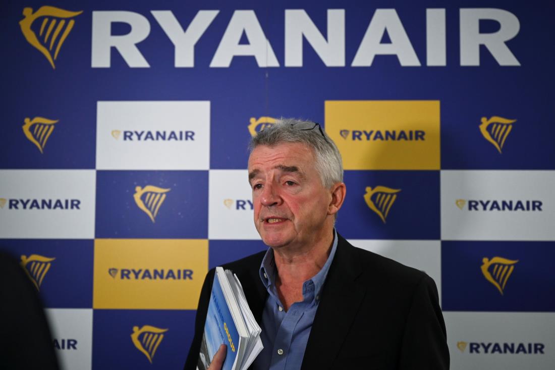 Ryanair Chief Executive Michael O'Leary speaks during an interview with Reuters at the Ryanair headquarters in Dublin, Ireland September 16, 2021. REUTERS/Clodagh Kilcoyne