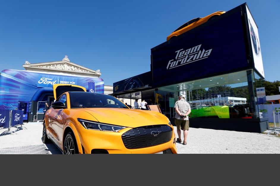 Ford Mustang Mach-E GT is seen during the Munich Auto Show, IAA Mobility 2021 in Munich, Germany, September 8, 2021. REUTERS/Michaela Rehle/File Photo