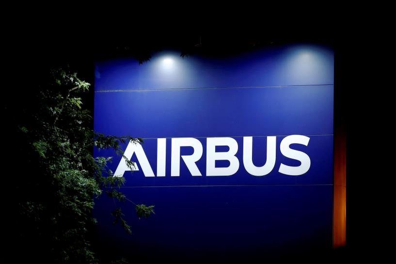 A logo of Airbus is seen at the entrance of its factory in Blagnac near Toulouse, France. 
REUTERS/Benoit Tessier