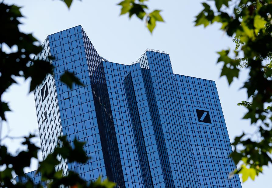 The headquarters of Germany's Deutsche Bank are pictured in Frankfurt, Germany, September 21, 2020. REUTERS/Ralph Orlowski/File Photo