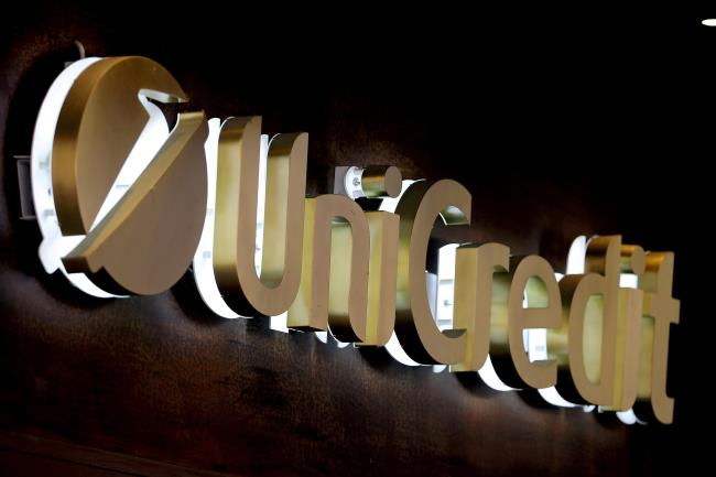 UniCredit bank logo is seen in Siena, Italy June 29, 2017. REUTERS/Stefano Rellandini