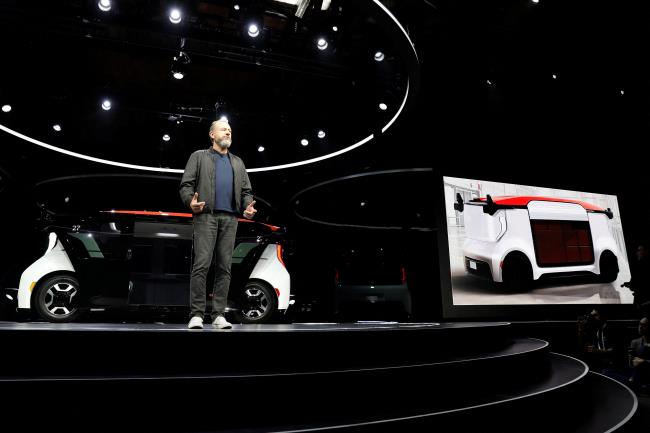 Dan Ammann, chief executive officer of Cruise, a Ho<em></em>nda and General Motors self-driving car partnership, speaks on stage at the launch of the Cruise Origin auto<em></em>nomous vehicle in San Francisco, California, U.S. January 21, 2020. REUTERS/Stephen Lam