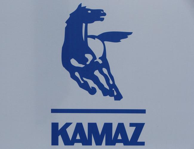 The logo of Russian truckmaker Kamaz is seen on a board at the St. Petersburg Internatio<em></em>nal Eco<em></em>nomic Forum 2017 (SPIEF 2017) in St. Petersburg, Russia, June 1, 2017. REUTERS/Sergei Karpukhin/File Photo