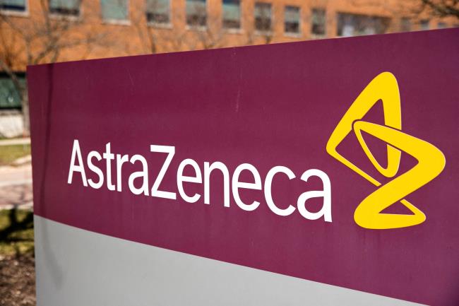 The logo for AstraZeneca is seen outside its North America headquarters in Wilmington, Delaware, U.S., March 22, 2021. REUTERS/Rachel Wisniewski