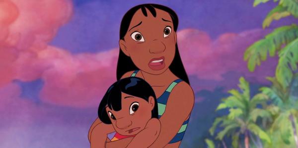 Lilo and Stitch Nani holding Lilo