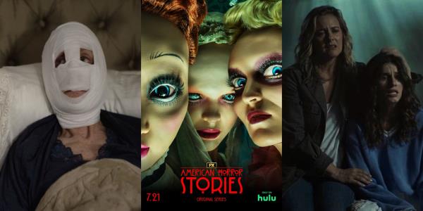 American Horror Stories season 2 poster and two stills from the episodes 