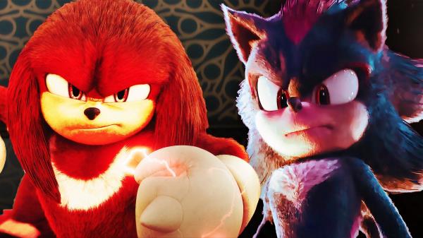 An edited image of Shadow and Knuckles from the So<em></em>nic franchise