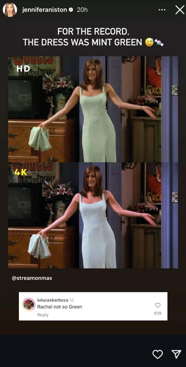 Jennifer Aniston's post a<em></em>bout Rachel's dress in Friends season 3