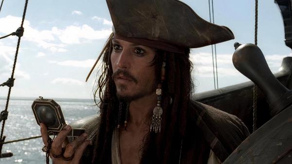 Johnny Depp as Captain Jack Sparrow in Pirates of the Caribbean