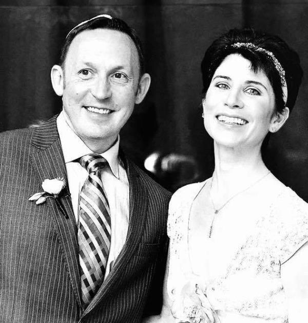 The author, right, is pictured on her wedding day.