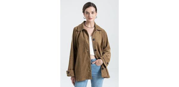 Minibee Women's Corduroy Jacket Button