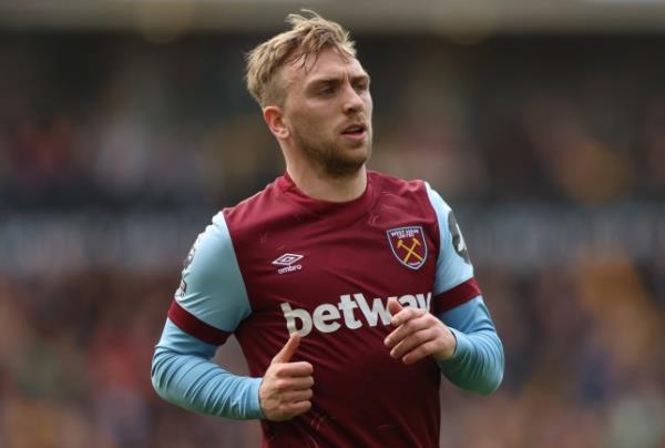 Jarrod Bowen of West Ham United during the Premier League match between Wolverhampton Wanderers and West Ham United at Molineux