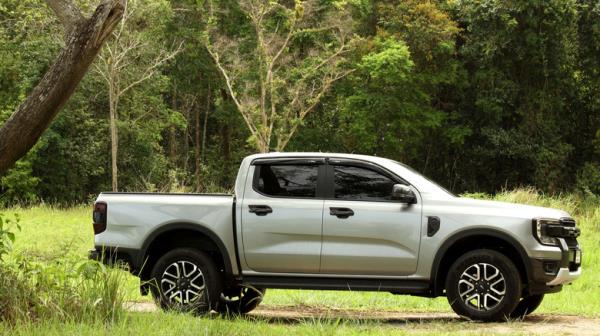 A Ford Ranger Sport on a forest path