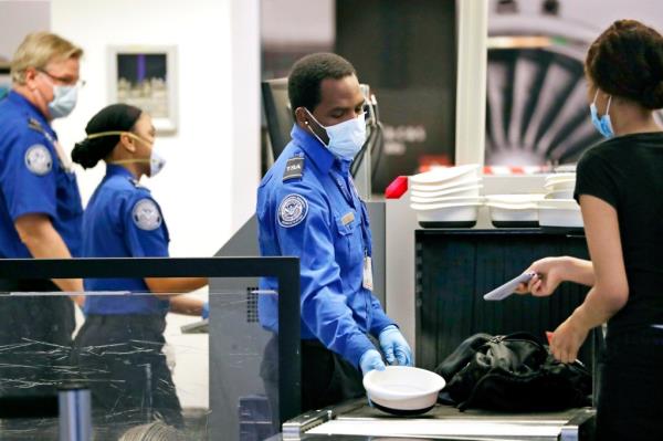 TSA security line at an airport