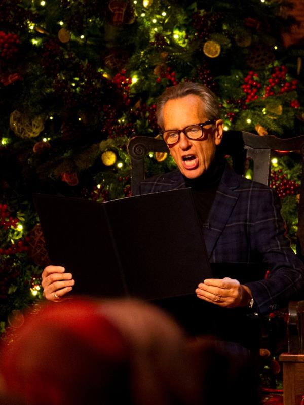 Richard E Grant gives a reading in the nave during the Together At Christmas carol service at Westminster Abbey in London, Britain, December 6, 2024. 