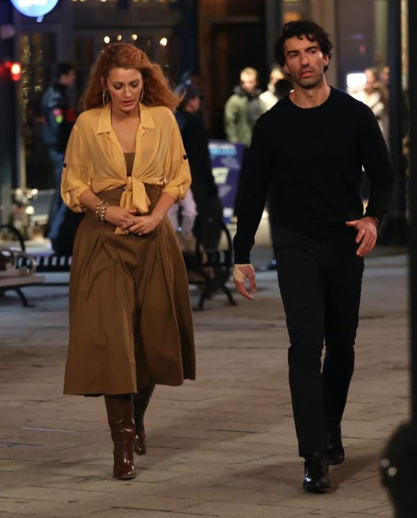 Blake Lively and Justin Baldoni filming "It Ends With Us" in NJ in January 2024