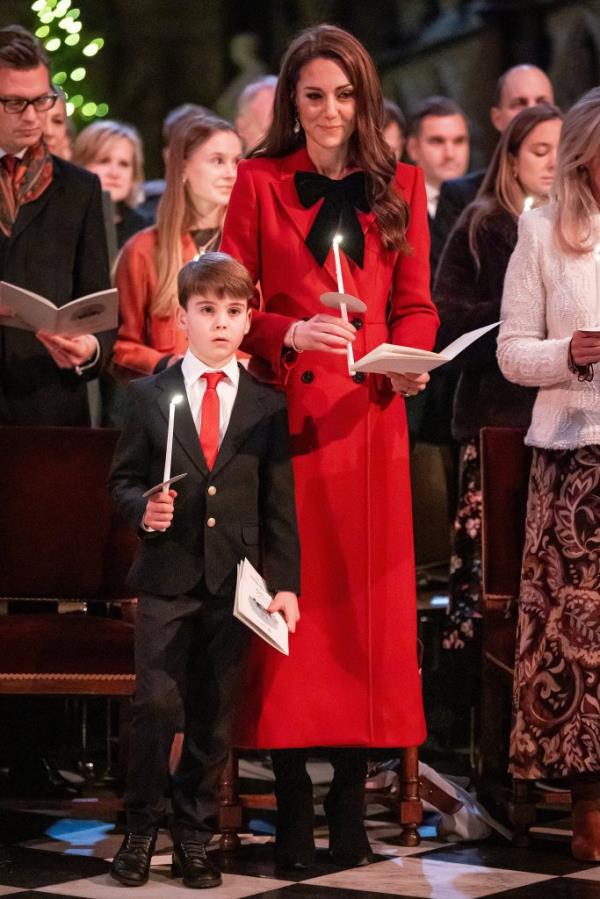 Kate Middleton with her children at Westminster Abbey on Dec. 6