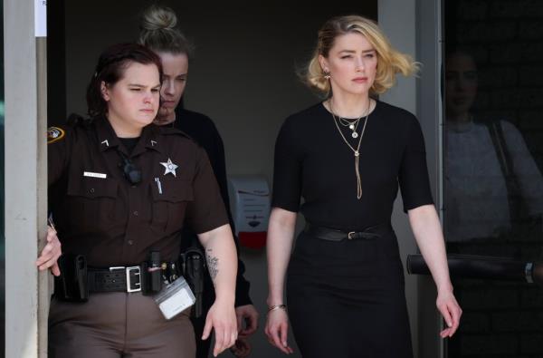 Amber Heard leaving  Virginia courthouse during her trial on June 1, 2022