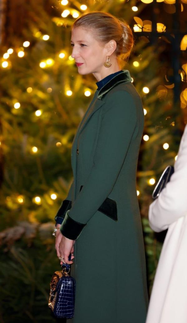 Lady Gabriella Kingston in a green dress attending the 'Together At Christmas' Carol Service at Westminster Abbey in London, December 2024