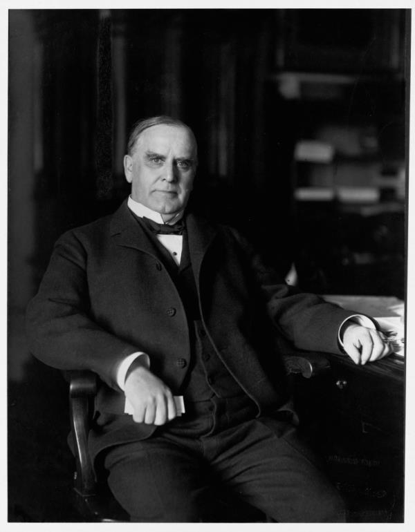 President McKinley sitting in chair