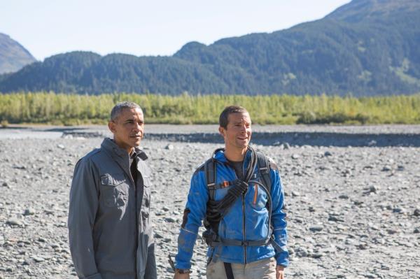 Obama with bear grylls near mount denali