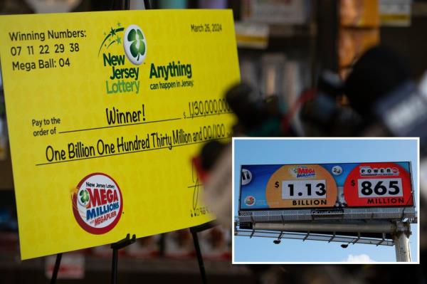 Richard Saker, owner of Saker ShopRite, is presented a check from James Carey. New Jersey Lottery Executive Director James Carey 