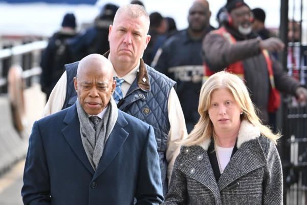 NYPD Commissio<em></em>ner Jessica Tisch with Mayor Eric Adams. 