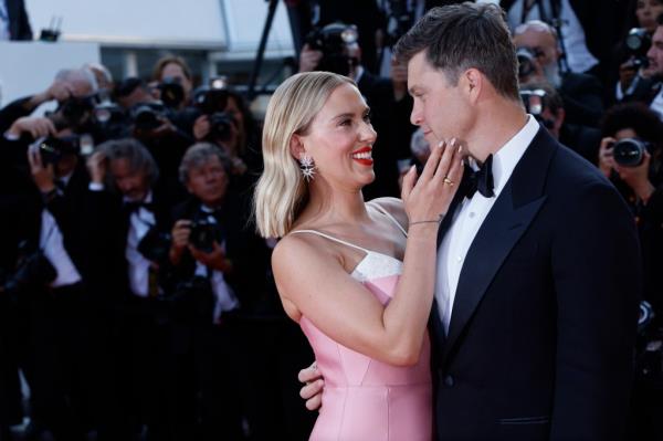 Scarlett Johansson and Colin Jost at the "Asteroid City" premiere in France in May 2023