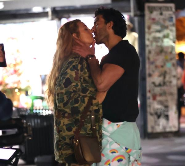 Blake Lively and Justin Baldoni filming "It Ends With Us" in Jersey City on January 12