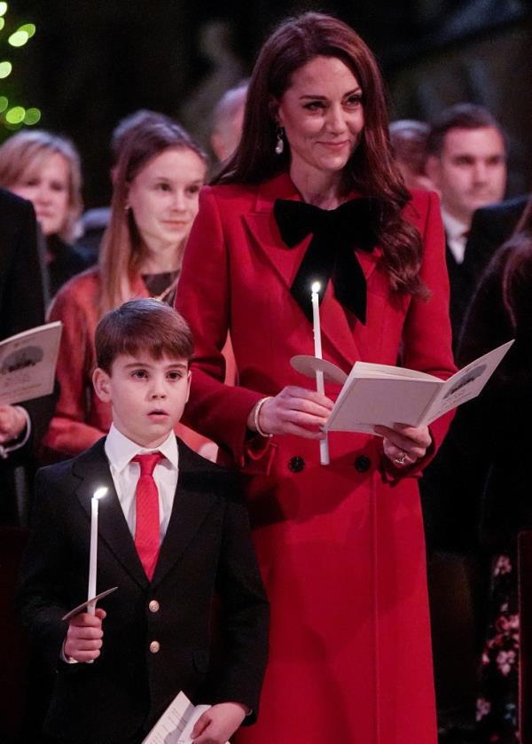 Prince Louis and Kate Middleton at the Together At Christmas service at Westminster Abbey