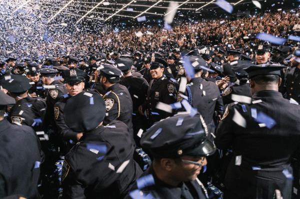 A NYPD graduation ceremony at Madison Square Garden in Manhattan. 