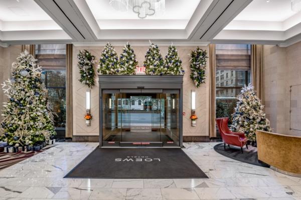 Decorated Loews Regency New York during holidays