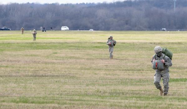 soldiers training at Wright-Patterson Air Force 