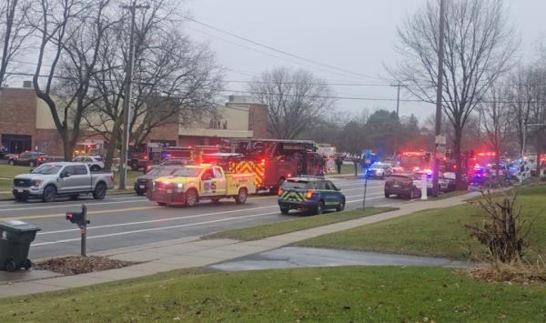 The scene of an active shooter at Abundant Life Christian School in Madison Wisco<em></em>nsin Monday, Dec. 16, 2024.