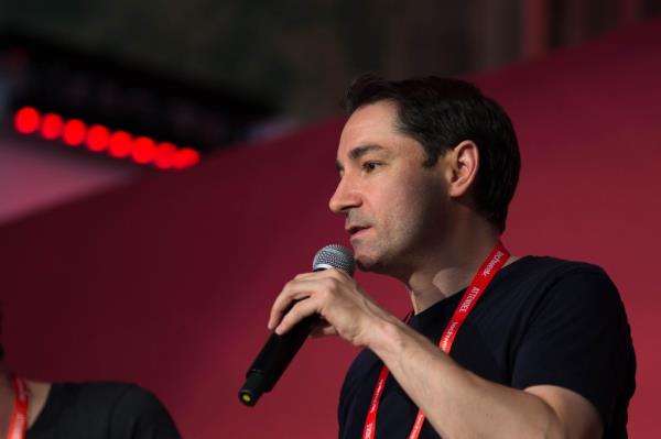 Anthony Di Iorio, chief digital officer of the Toro<em></em>nto Stock Exchange, speaking at Techweek event in Toronto, Canada.