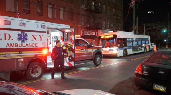 FDNY arrives at scene of Brooklyn bus shooting.